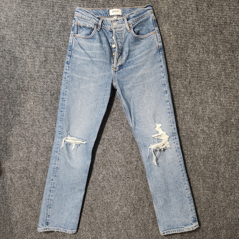 Agolde Riley Jeans High Rise Straight Crop Size 25
